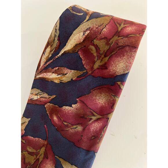 Christian Dior Men's Silk Neck Tie Made in Italy Pink Blue Floral Watercolor JL - Picture 2 of 9